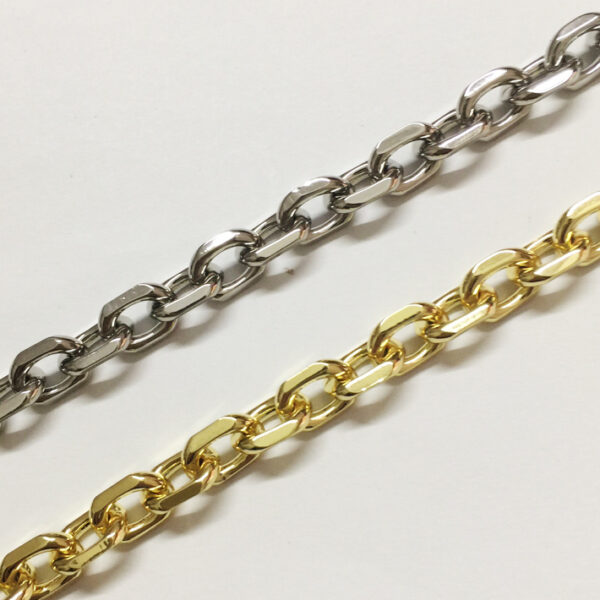 metal cable chains in silver and gold finishes