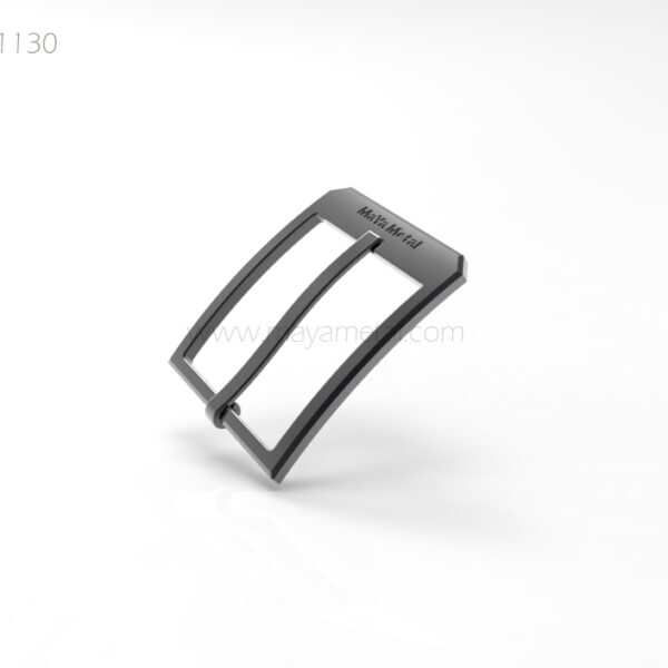 Gunmetal Flat Pin Belt Buckle with Engraved Logo - MYB1130 by Maya Metal