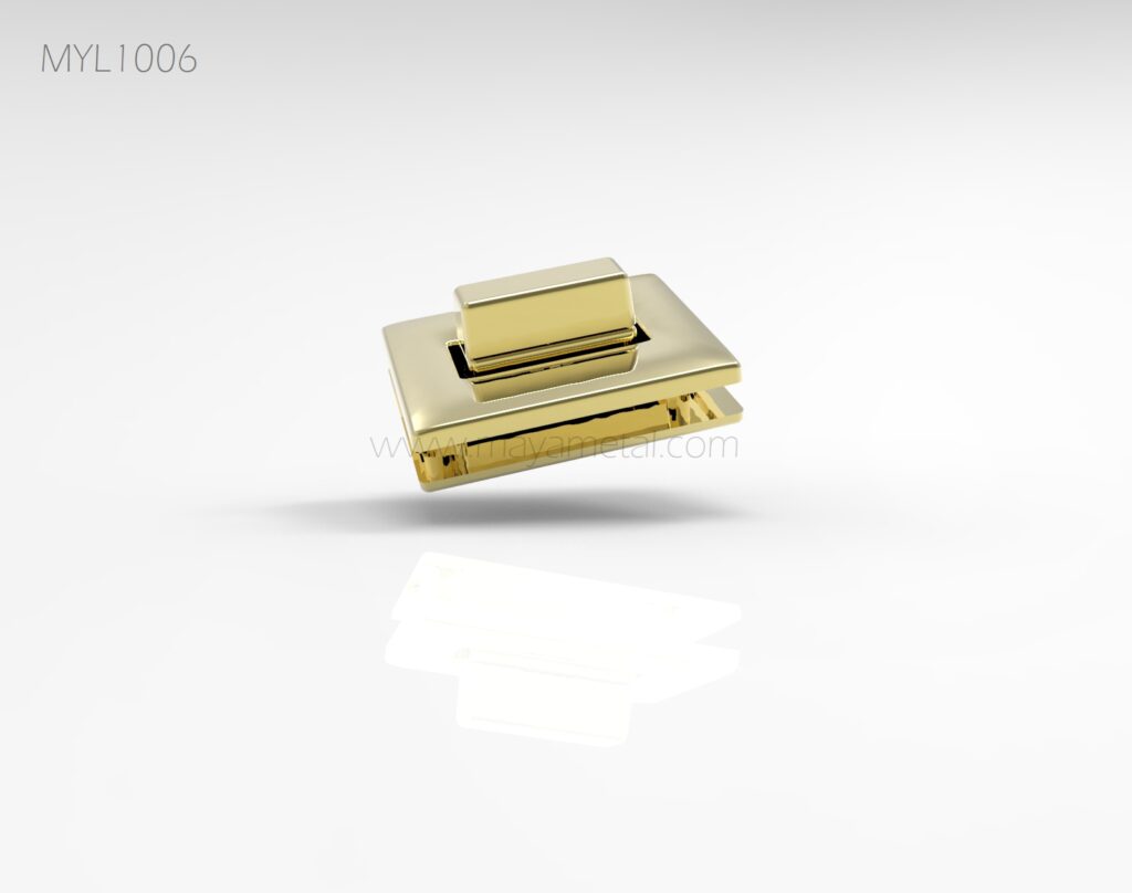 Gold Rectangular Twist Lock - MYL1006 by Maya Metal
