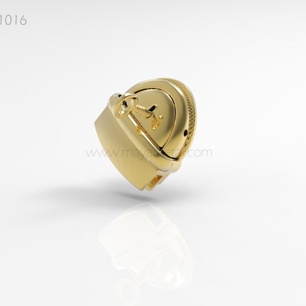 Gold Round Bag Lock with Key - MYL1016 by Maya Metal
