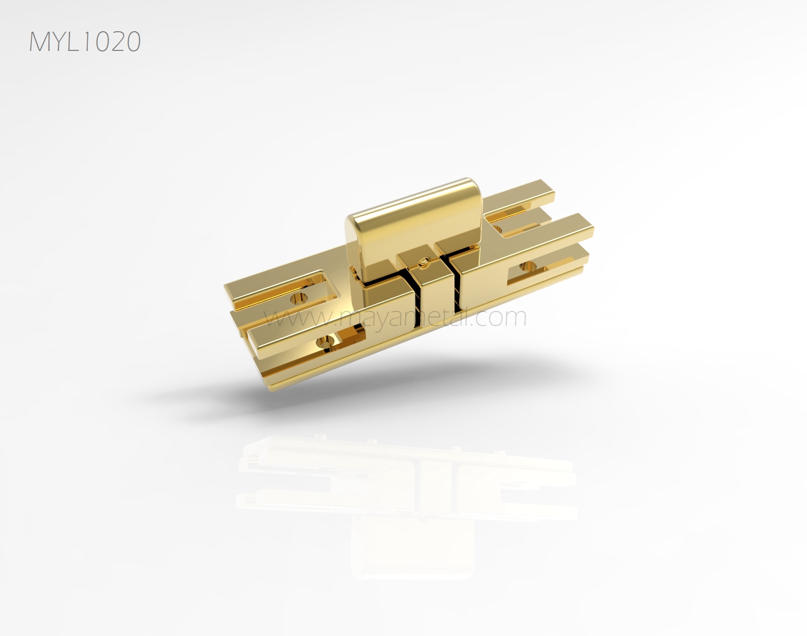 Gold rectangular slide lock with a polished luxury finish