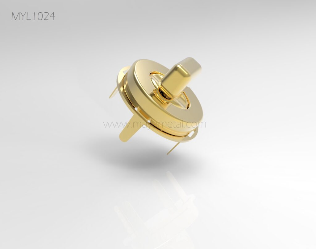 Gold Oval Twist Lock with Prongs - MYL1024 by Maya Metal