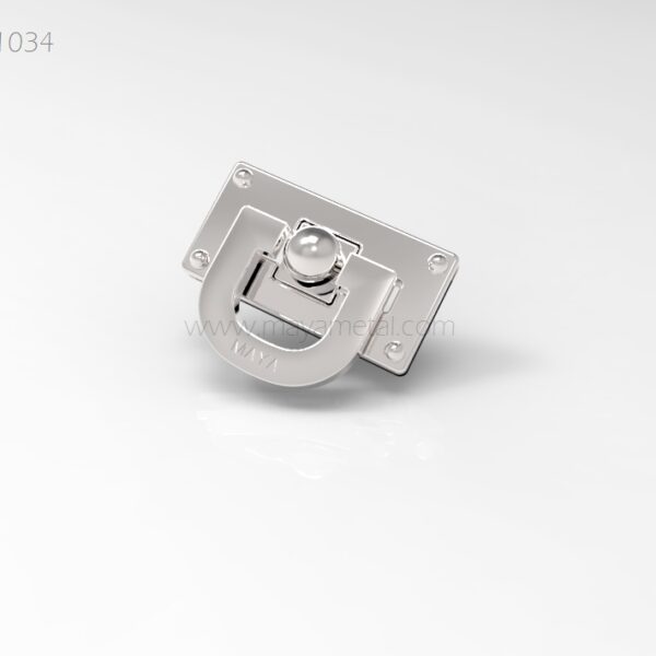 Silver Flip Lock Clasp with Knob - MYL1034 by Maya Metal