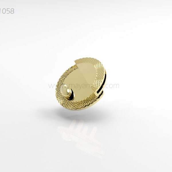 Gold Round Turn Lock with Knurled Edge - MYL1058 by Maya Metal