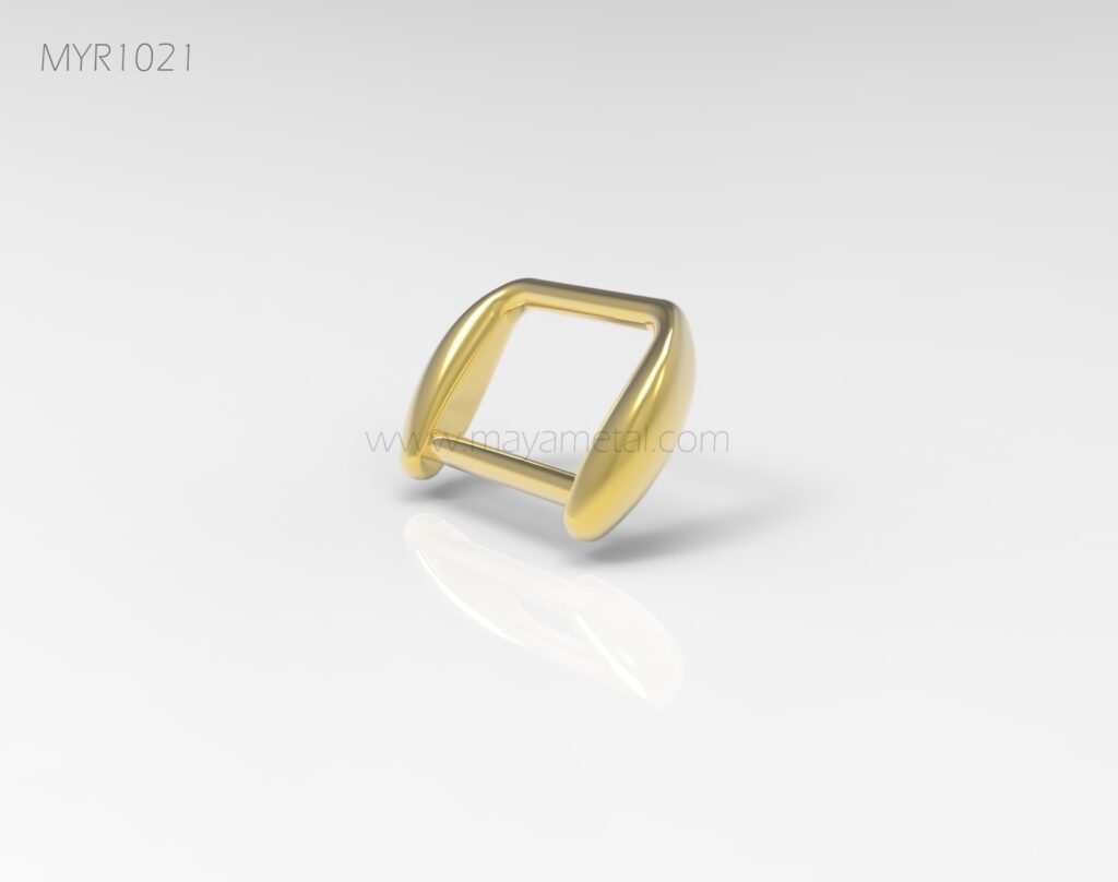 Gold Rounded Square D Ring with Screw Bar - MYR1021 by Maya Metal