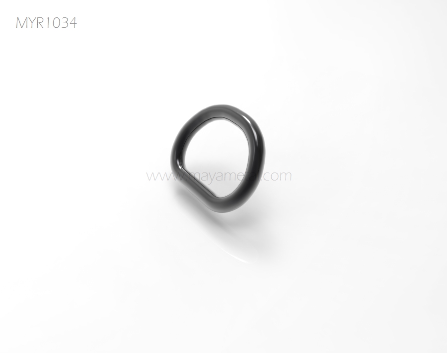 Gunmetal round wire D ring, lightweight bag hardware