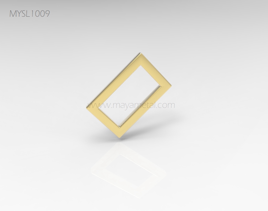 Gold Flat Rectangular Strap Loop - MYSL1009 by Maya Metal