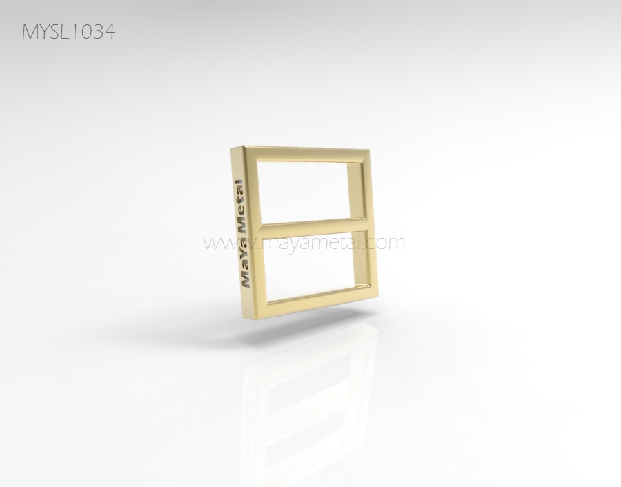 Gold Square Slider Buckle with Logo - MYSL1034 by Maya Metal