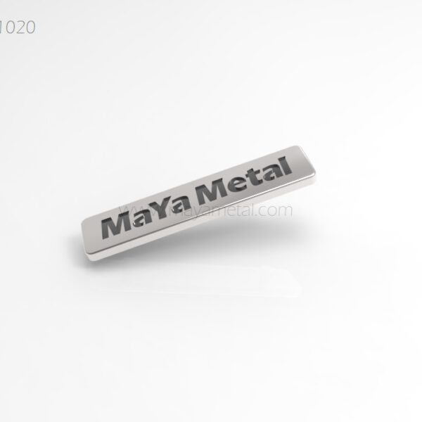 Laser Engraved Silver Metal Logo Bar Plate - MYT1020 by Maya Metal