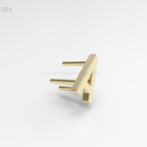 Custom Gold Letter Logo Tag with Fixing Prongs - MYT1054 by Maya Metal