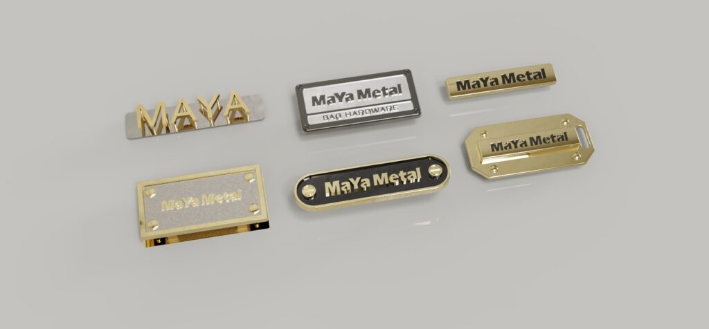 Custom metal logo tags and plates by Maya Metal
