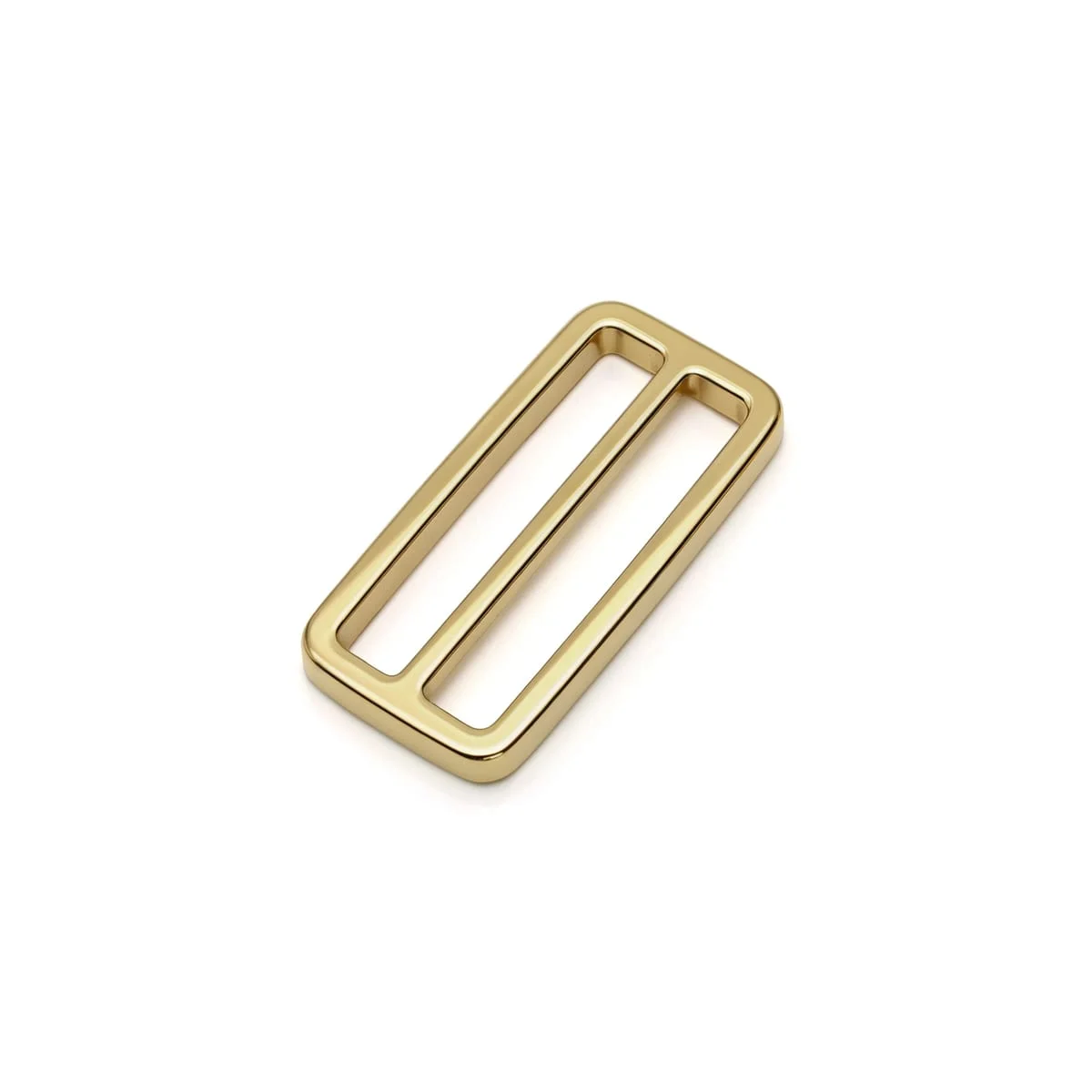 Solid brass-tone pin belt buckle for leather straps