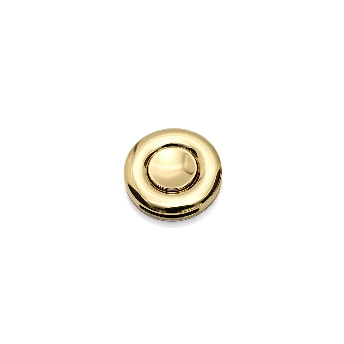 Gold PVD-coated bag lock with a polished finish